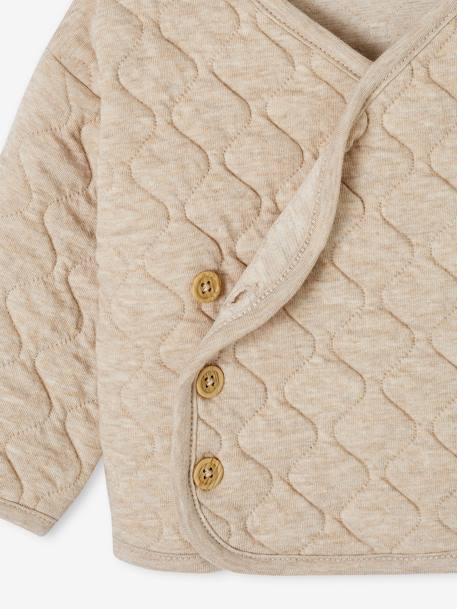 Cardigan met gekruiste opening voor pasgeborenen antraciet+gemêleerd beige - vertbaudet enfant 