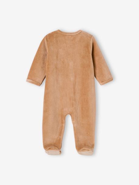 Set van 2 fluwelen babyslaappakjes met opening voor cappuccino+rozen - vertbaudet enfant 