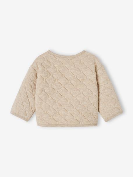 Cardigan met gekruiste opening voor pasgeborenen antraciet+gemêleerd beige - vertbaudet enfant 