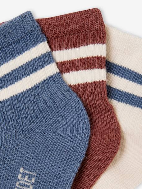 Lot 3 paires de chaussettes rayées sport bébé garçon bleu jean - vertbaudet enfant 