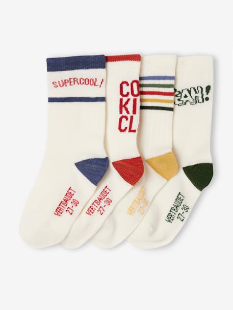 Lot de 4 paires de chaussettes sport garçon écru - vertbaudet enfant 