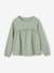 T-shirt blouse fille imprimé manches longues rose poudré+vert de gris - vertbaudet enfant 