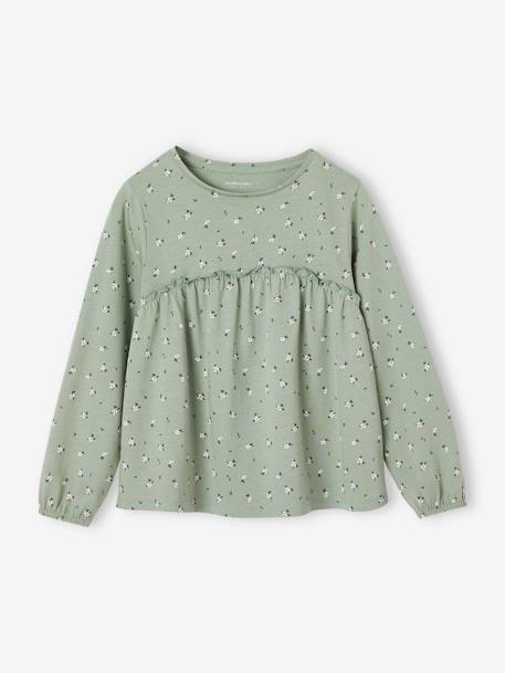 Fille-T-shirt, sous-pull-T-shirt blouse fille imprimé manches longues 