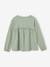 T-shirt blouse fille imprimé manches longues rose poudré+vert de gris - vertbaudet enfant 