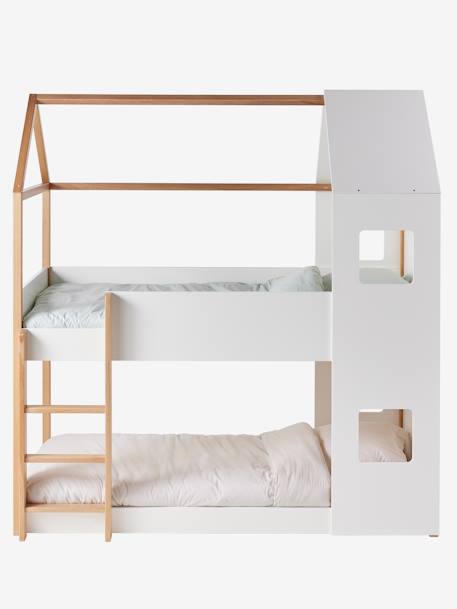Lit enfant cabane superposé blanc - vertbaudet enfant 
