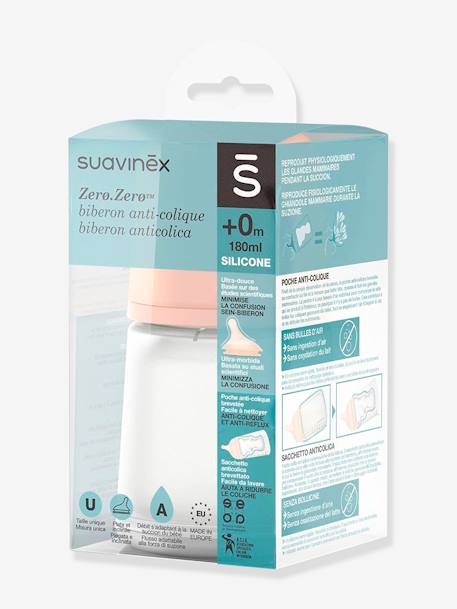Biberon anti-colique Zer0.Zer0 débit lent (S) 180 ml transparent - vertbaudet enfant 