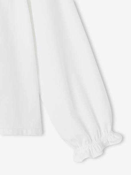 Chemise fille imprimée blanc+bleu ciel+écru - vertbaudet enfant 