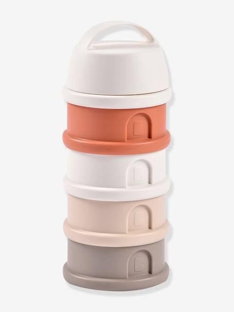Boîte doseuse de lait 4 compartiments gris+Mineral grey/pink+terracotta+transparent+vert - vertbaudet enfant 
