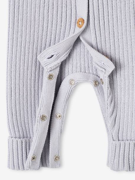 Ensemble bébé combinaison et bonnet à oreilles en tricot bleu pâle - vertbaudet enfant 
