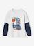 T-shirt sport garçon effet double manches blanc chiné - vertbaudet enfant 