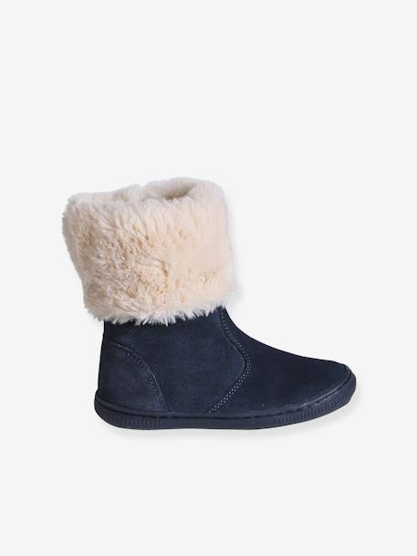 Boots montantes fausse fourrure fille marine - vertbaudet enfant 