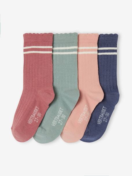 Lot 4 paires de chaussettes sport fille vieux rose - vertbaudet enfant 
