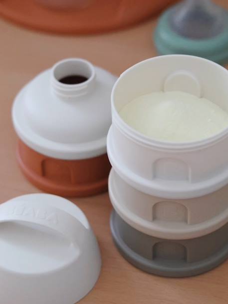Boîte doseuse de lait 4 compartiments gris+Mineral grey/pink+terracotta+transparent+vert - vertbaudet enfant 