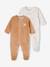 Set van 2 fluwelen babyslaappakjes met opening voor cappuccino+rozen - vertbaudet enfant 