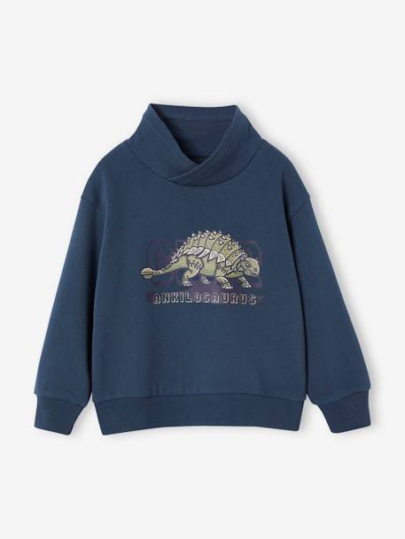 Sweat col snood imprimé garçon bleu nuit - vertbaudet enfant 