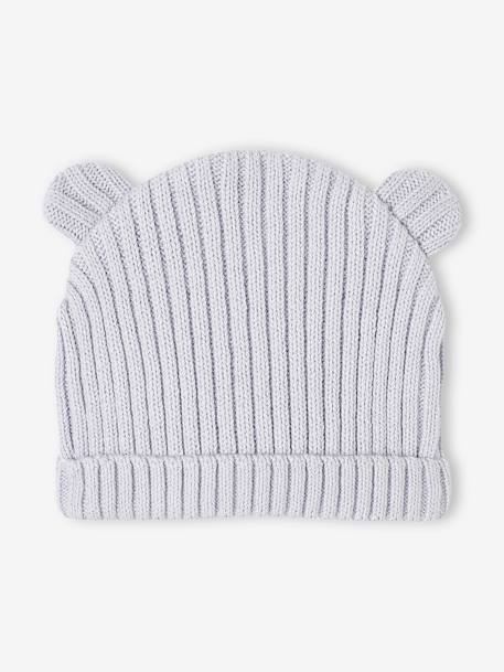 Ensemble bébé combinaison et bonnet à oreilles en tricot bleu pâle - vertbaudet enfant 