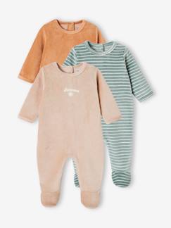 Bébé-Pyjama, surpyjama-Lot de 3 pyjamas bébé mixtes en velours