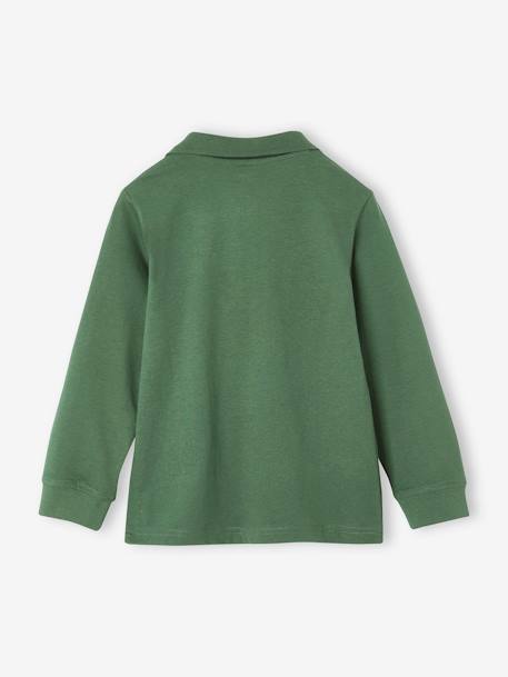 Lot de 2 polos garçon manches longues LOT BLEU JEAN+vert - vertbaudet enfant 