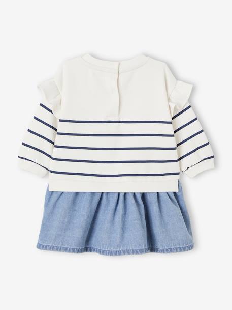 Robe bi-matière rayée bébé fille stone - vertbaudet enfant 