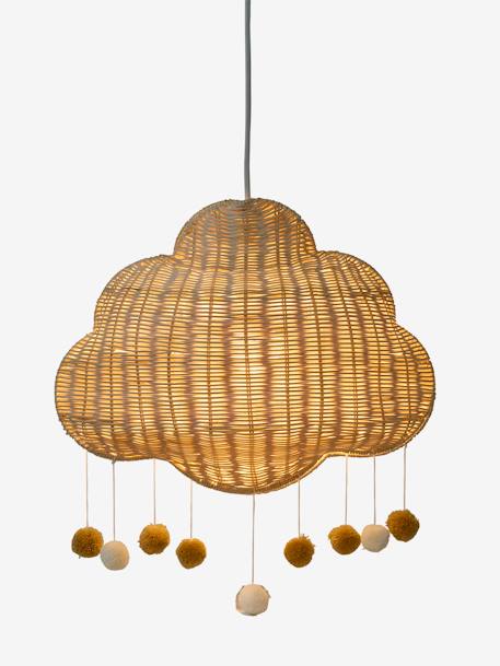 Abat-jour nuage en rotin beige doré - vertbaudet enfant 