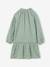 Robe en gaze de coton motifs fleurs fille anthracite+vert de gris - vertbaudet enfant 