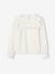 Blouse fille à volant en gaze de coton corail+écru - vertbaudet enfant 