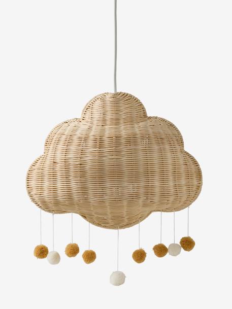 Abat-jour nuage en rotin beige doré - vertbaudet enfant 