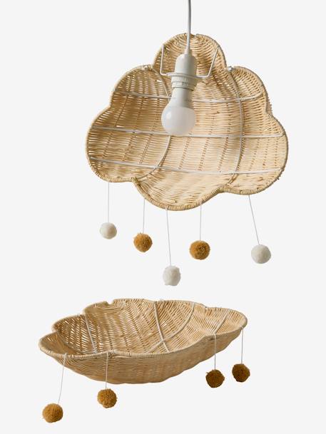 Abat-jour nuage en rotin beige doré - vertbaudet enfant 