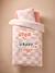 Parure housse de couette + taie oreiller enfant DAMIER GOOD VIBES, avec coton recyclé carreaux rose - vertbaudet enfant 