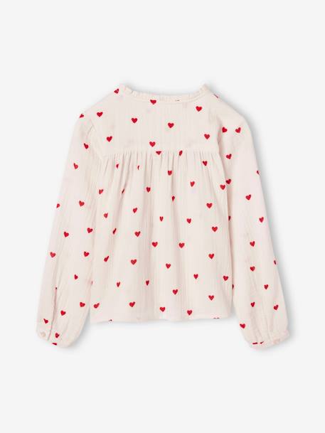 Chemise file gaze de coton imprimée personnalisable blanc imprimé+écru - vertbaudet enfant 