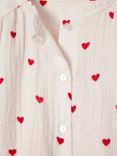 Chemise file gaze de coton imprimée personnalisable blanc imprimé+écru - vertbaudet enfant 