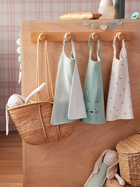 Lot 3 grands bavoirs moka+vert sauge - vertbaudet enfant 