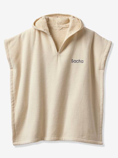 Poncho de bain bébé avec coton recyclé personnalisable Animal abricot+beige+ocre+olive - vertbaudet enfant 