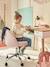 Chaise de bureau à roulettes enfant en velours bleu+rose poudré - vertbaudet enfant 