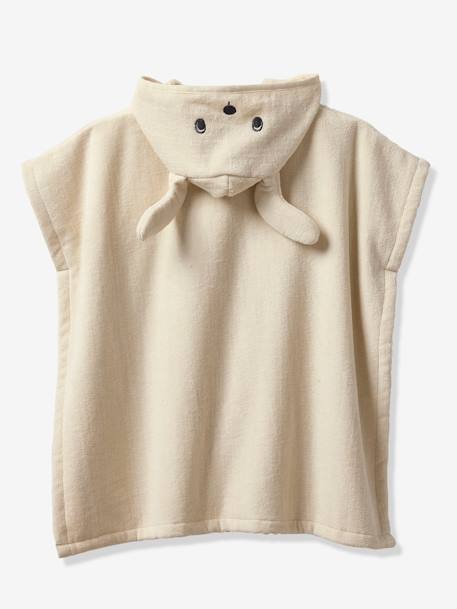 Poncho de bain bébé avec coton recyclé personnalisable Animal abricot+beige+ocre+olive - vertbaudet enfant 
