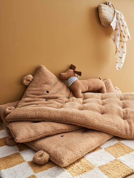 Matelas de sol ourson en sherpa marron - vertbaudet enfant 