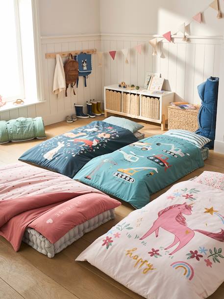 Couchage de sieste maternelle MINIDODO bleu imprimé+rose imprimé+vert imprimé - vertbaudet enfant 
