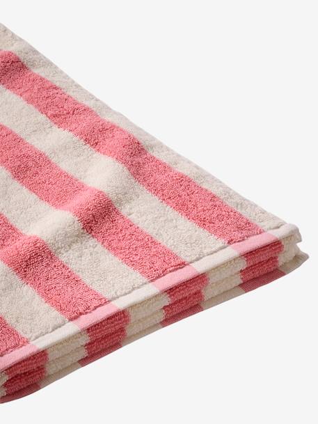 Serviette de bain rayée TRANSAT personnalisable, avec coton recyclé rayé bleu+rayé rose - vertbaudet enfant 