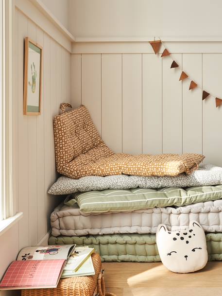 Matelas de sol imprimé avec poignées ocre - vertbaudet enfant 