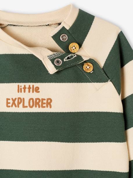 Sweat bébé en molleton caramel+rayé bleu+vert sapin - vertbaudet enfant 