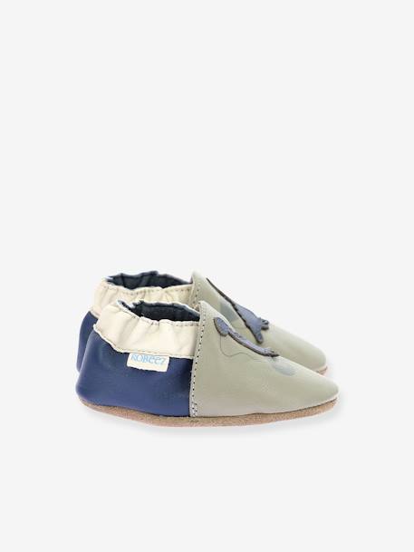 Chaussons cuir souple bébé Dino Time 974960 - © bleu - vertbaudet enfant 