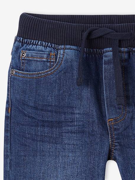 Onverwoestbare rechte relaxjeans jongens, eenvoudig aan te trekken denimgrijs+double stone+ongewassen denim+stone - vertbaudet enfant 