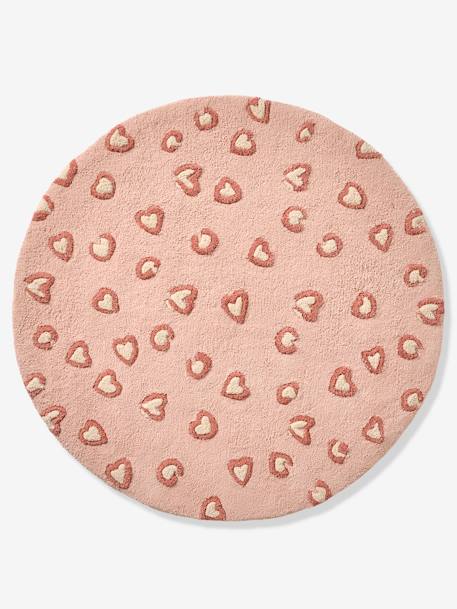 Tapis rond léopard LOVELY LÉO rose - vertbaudet enfant 