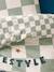 Parure housse de couette enfant et taie d'oreiller DAMIER FREESTYLE, avec coton recyclé carreaux vert - vertbaudet enfant 
