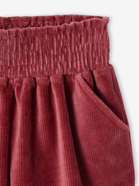 Short smocké en velours fille prune - vertbaudet enfant 