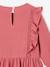 Robe à volants en gaze de coton fille vieux rose - vertbaudet enfant 