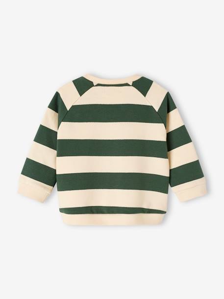 Sweat bébé en molleton caramel+rayé bleu+vert sapin - vertbaudet enfant 