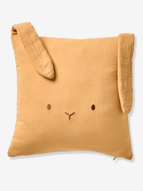 Coussin animal en gaze de coton personnalisable cannelle+rose+vert sauge - vertbaudet enfant 