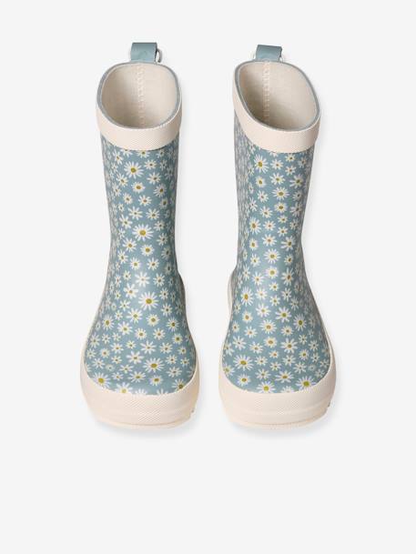 Bottes pluie fille caoutchouc bleu imprimé+rose imprimé - vertbaudet enfant 