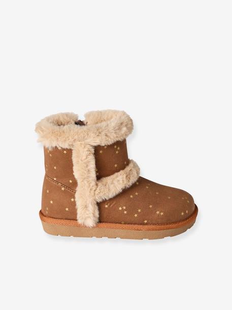 Boots enfant fille fourrées zippées marron - vertbaudet enfant 